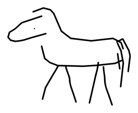 The same horse, running